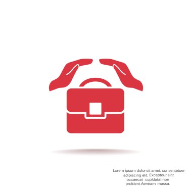 Evrak çantası ile eller web simgesi