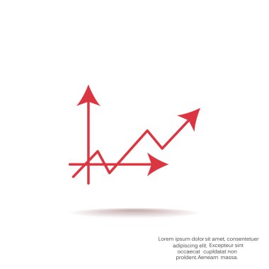 Grafik simgesi üzerinde Eğri ok