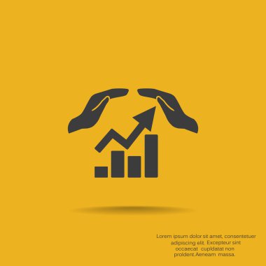 Eller simgesini içeren yükselen grafiği