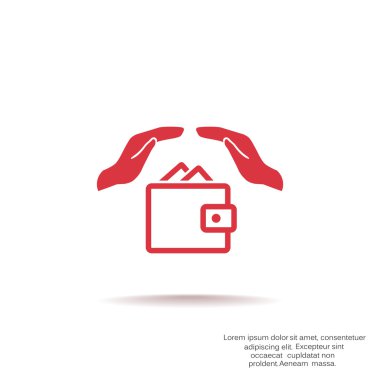 Eller web simgesi ile cüzdan