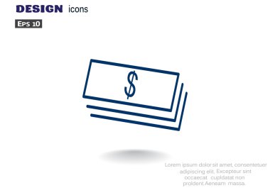 Dolar web simgesi yığını