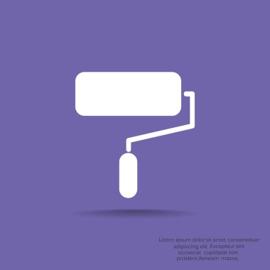 Boya rulo siluet web simgesi