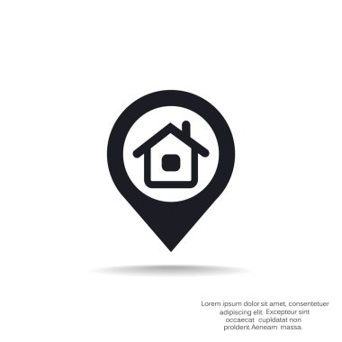Evin konumu işaretçi basit simgesi