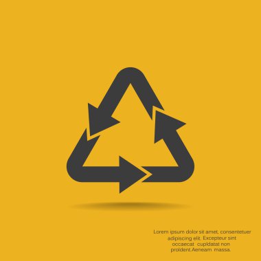 Atık geri dönüşüm sembolü ile okları