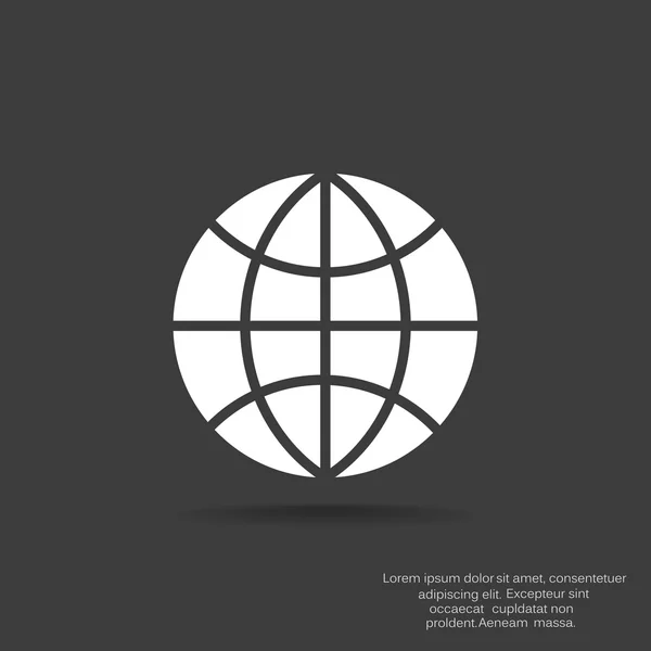 Globo simple icono web — Vector de stock