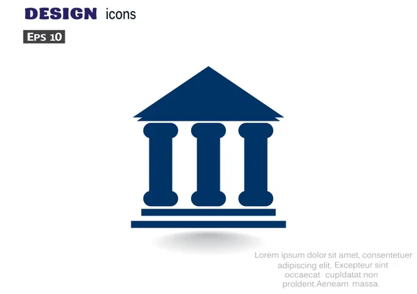 Ícone de símbolo de edifício bancário —  Vetores de Stock