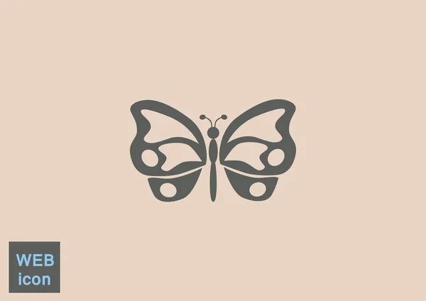 Icono web mariposa simple — Vector de stock