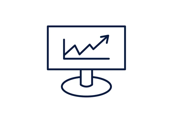 Monitor mit Graphen-Websymbol — Stockvektor