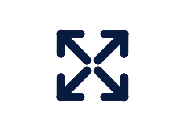 Cuatro flechas en el icono cuadrado — Vector de stock