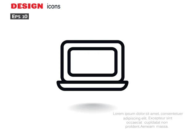 Simple icono web portátil — Vector de stock