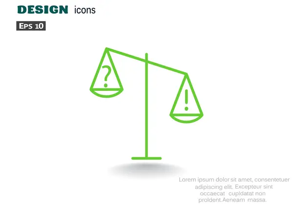 Schalen van Justitie eenvoudige web pictogram — Stockvector