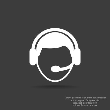 CallCenter operatör basit web simgesi