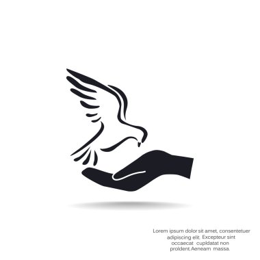 Güvercin el basit simgesi ile