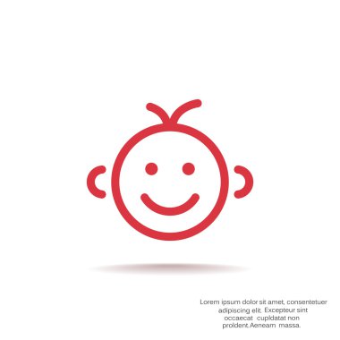 Mutlu bebek siluet Basit çizgiler içinde