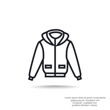 Kış ceket düz simgesi