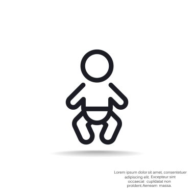 Basit çizgiler bebek bebek simge