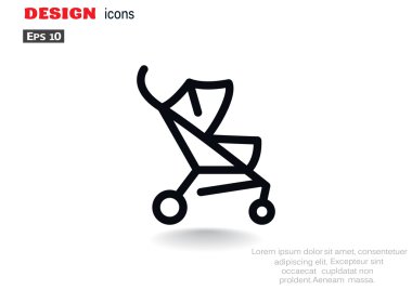 Basit bebek arabası anahat web simgesi