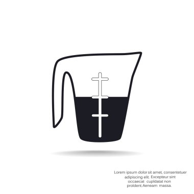 Ölçüm fincan sıvı simgesiyle