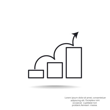 Grafik simgesi üzerinde Eğri ok