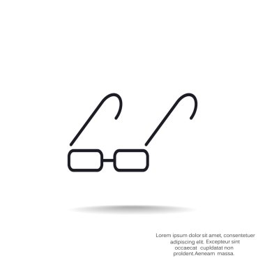 Basit dikdörtgen gözlük simgesi