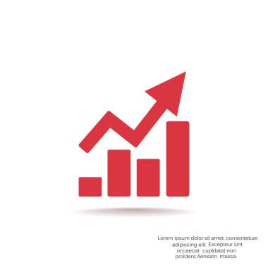 Yükselen grafik basit web simgesi