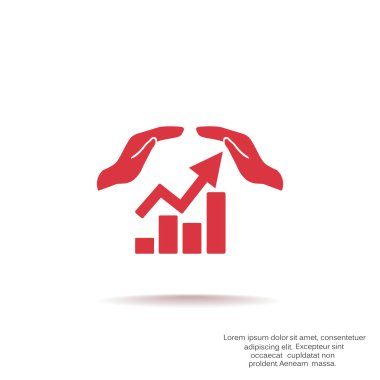 Eller simgesini içeren yükselen grafiği