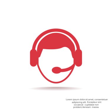 CallCenter operatör basit web simgesi