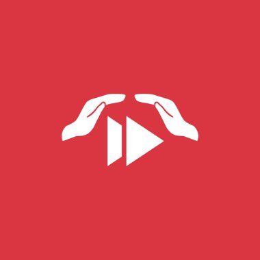 Oyun düğmesi ve eller simgesini