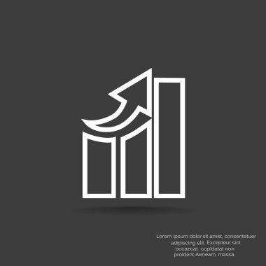 Yükselen grafik basit web simgesi