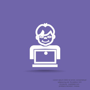 Öğrenci dizüstü bilgisayar simgesi