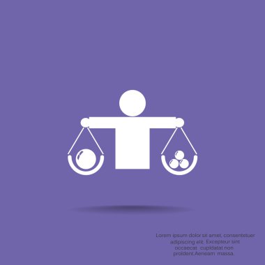 İnsan ölçekler basit web simgesi