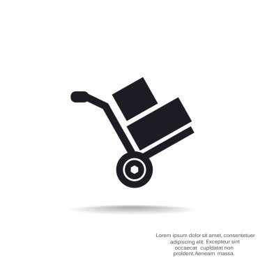 El arabası ile kutuları simge