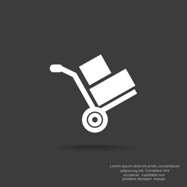 El arabası ile kutuları simge