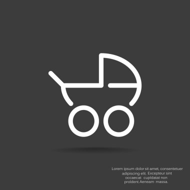 Basit bebek arabası anahat web simgesi