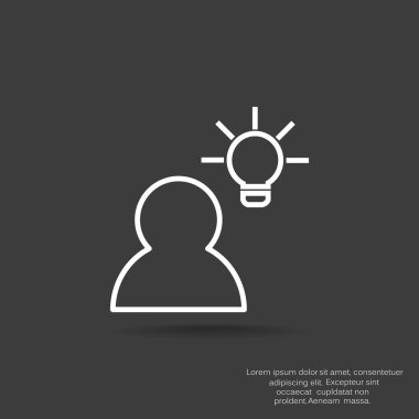 İnsan ve ampul basit simgesi