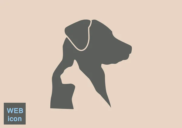 Icono veterinario para perros y gatos — Vector de stock