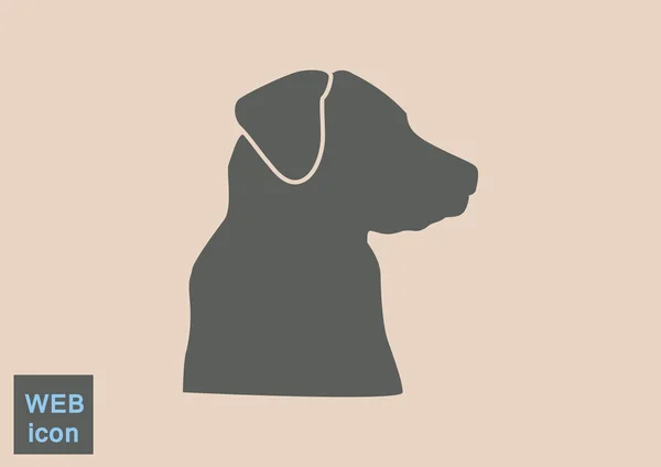 Yerli köpek siluet ile kayıt — Stok Vektör