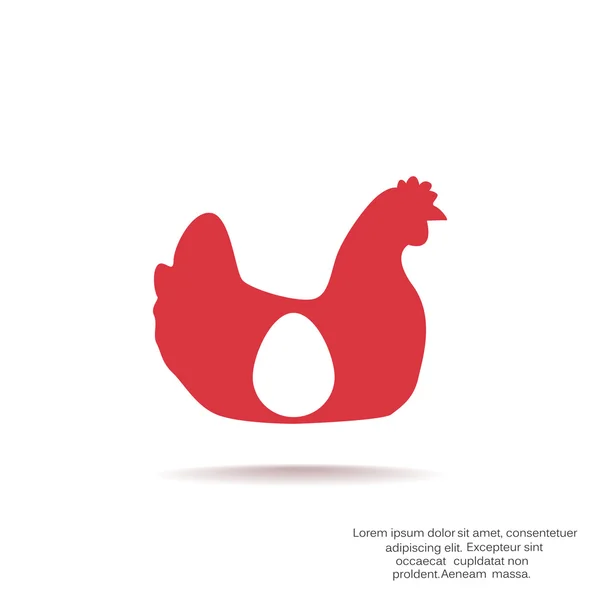 Găină cu ou în interiorul ei siluetă — Vector de stoc