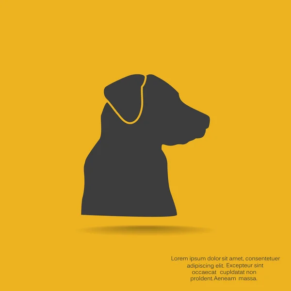 Signe avec silhouette de chien domestique — Image vectorielle