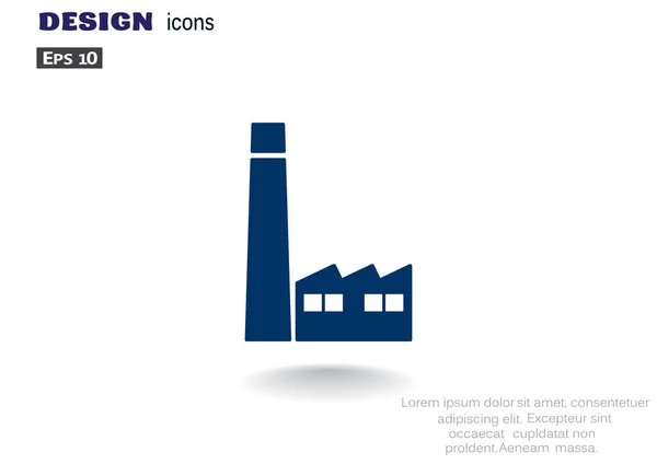 Fabrieksgebouw web pictogram — Stockvector