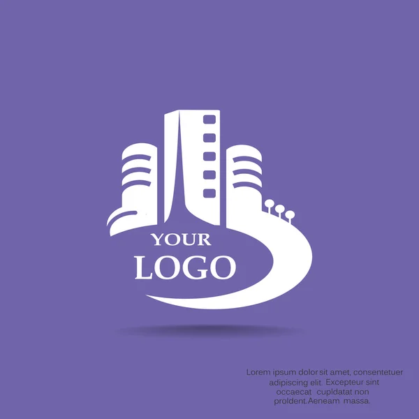 あなたの会社のための市建物ロゴ — ストックベクタ