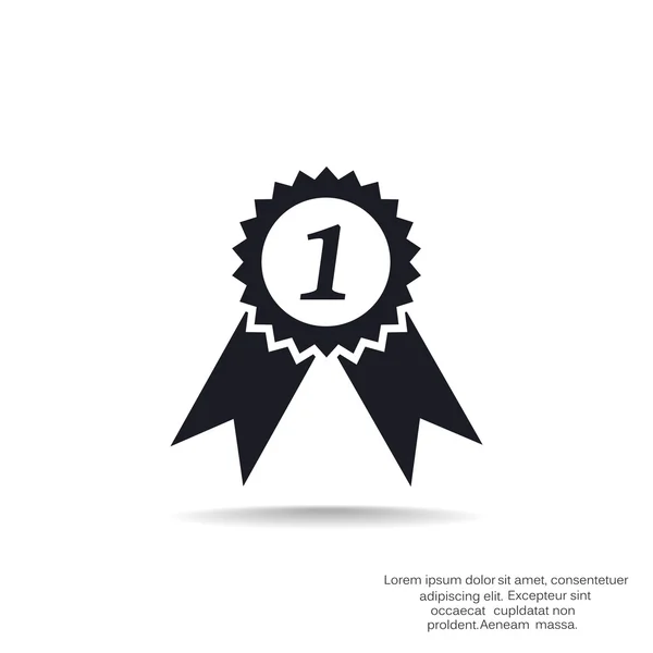 Medalla para el primer lugar icono web — Vector de stock