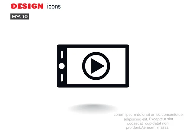Signo de vídeo en la pantalla del smartphone — Vector de stock