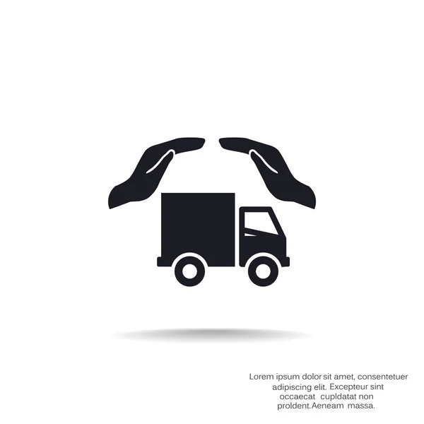 Seguro de transporte de carga icono web — Archivo Imágenes Vectoriales