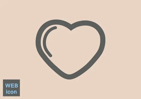 Icono web simple corazón — Vector de stock