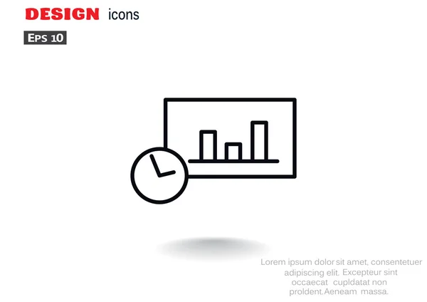 Gráfico con el icono web del reloj — Archivo Imágenes Vectoriales