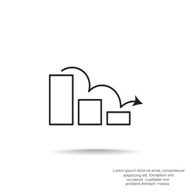 Grafik simgesi üzerinde Eğri ok