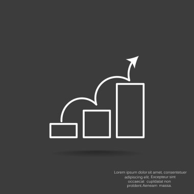 Grafik simgesi üzerinde Eğri ok