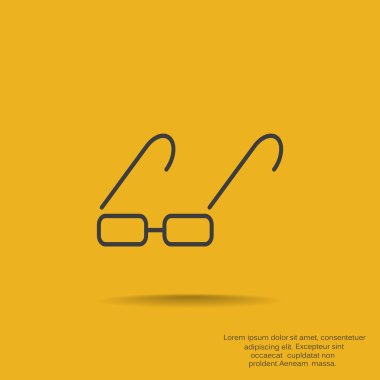 Basit dikdörtgen gözlük simgesi