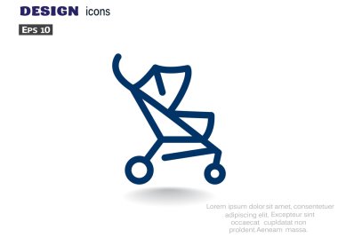 Basit bebek arabası anahat web simgesi